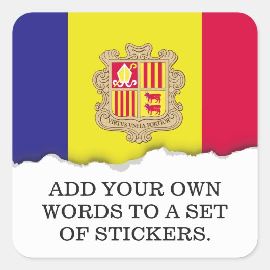 Andorra Vierkante Sticker (Voorkant)