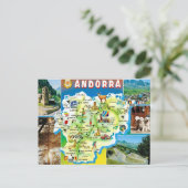 Andorra Vintage Kaart Ansichtkaart (Staand voorkant)