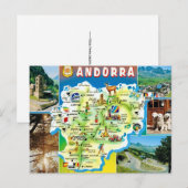 Andorra Vintage Kaart Ansichtkaart (Voorkant / Achterkant)