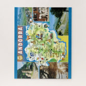 Andorra Vintage Kaart Legpuzzel (Verticaal)