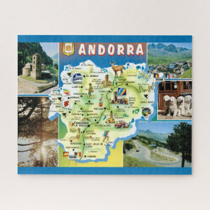 Andorra Vintage Kaart  Legpuzzel