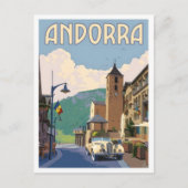 Andorra Vintage Kunst Reizen Briefkaart (Voorkant)