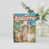 Andorra Vintage Reisposter Briefkaart (Staand voorkant)