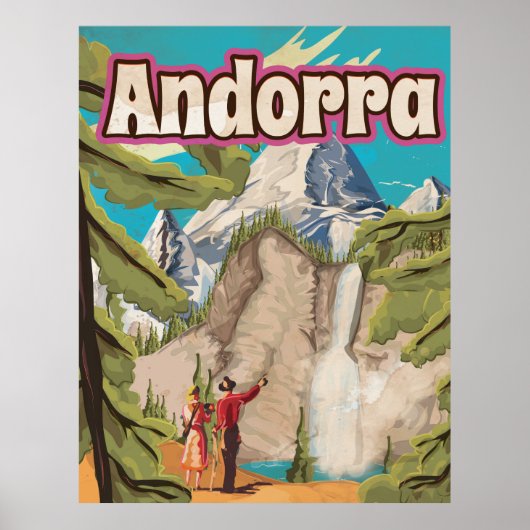 Andorra Vintage Reisposter Poster (Voorkant)