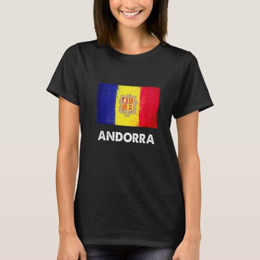 Andorra Vlag  Andorraans  1 T-shirt (Voorkant)