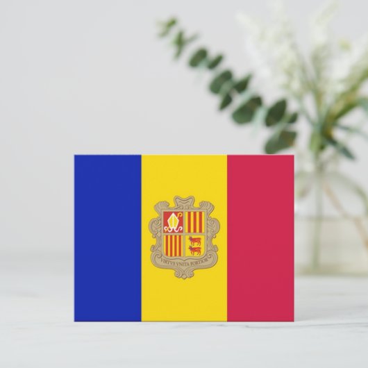 Andorra - vlag - briefkaart (Staand voorkant)