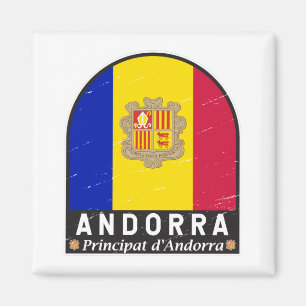 Andorra vlag Embleem  met drukcabine Magneet