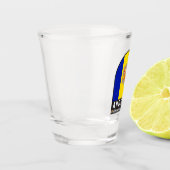 Andorra vlag Embleem met drukcabine Shot Glas (Links)