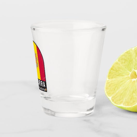 Andorra vlag Embleem met drukcabine Shot Glas (Rechts)