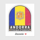 Andorra vlag Embleem met drukcabine Sticker (Vel)