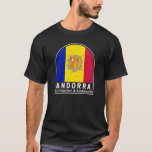 Andorra vlag Embleem  met drukcabine T-shirt<br><div class="desc">Andorra heeft een moeilijk leesbaar embleem met de vlag en het wapen.</div>