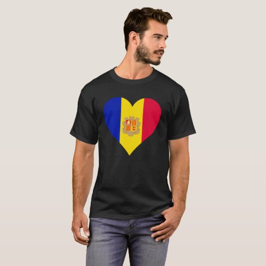 Andorra Vlag Hart Andorra Liefde Andorra T-shirt (Voorkant volledig)