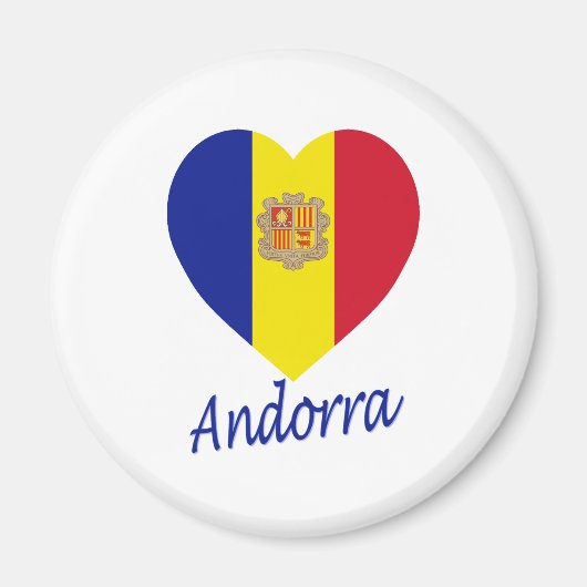 Andorra Vlag Hart Magneet (Voorkant)