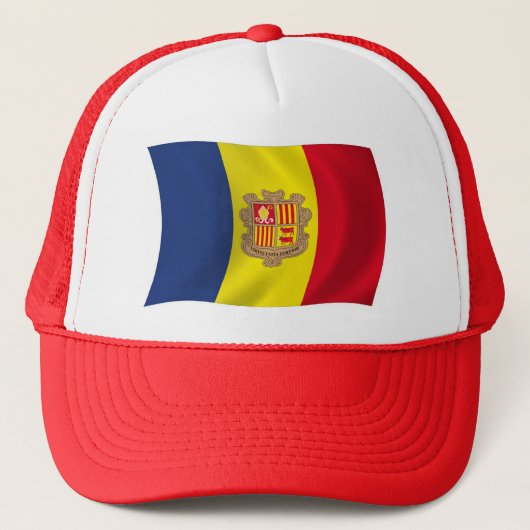 Andorra Vlag Hoed Trucker Pet (Voorkant)