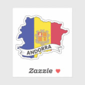 Andorra Vlag Kaart Sticker (Vel)