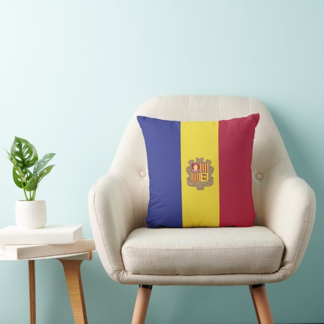 Andorra vlag kussen (Stoel)