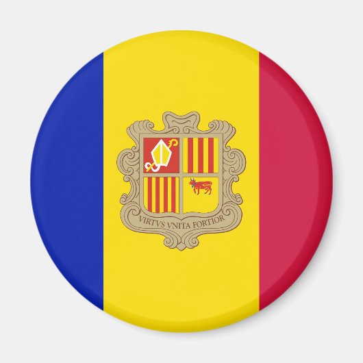 Andorra vlag Magnet (Voorkant)