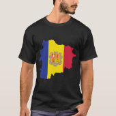 Andorra vlag op de landenkaart t-shirt (Voorkant)
