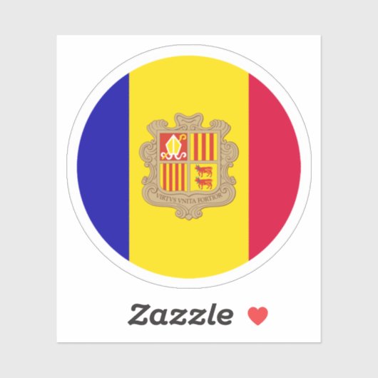 Andorra Vlag Ronde Sticker (Vel)