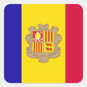 Andorra vlag vierkante sticker (Voorkant)
