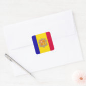 Andorra vlag vierkante sticker (Envelop)