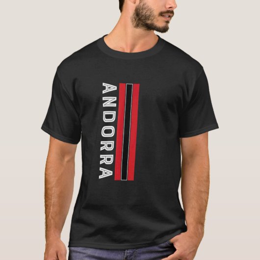 Andorra-vlaggenkleuren T-shirt (Voorkant)