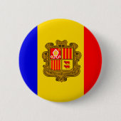 andorra-vlaggenknop ronde button 5,7 cm (Voorkant)