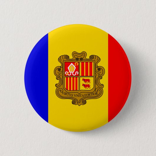 andorra-vlaggenknop ronde button 5,7 cm (Voorkant)