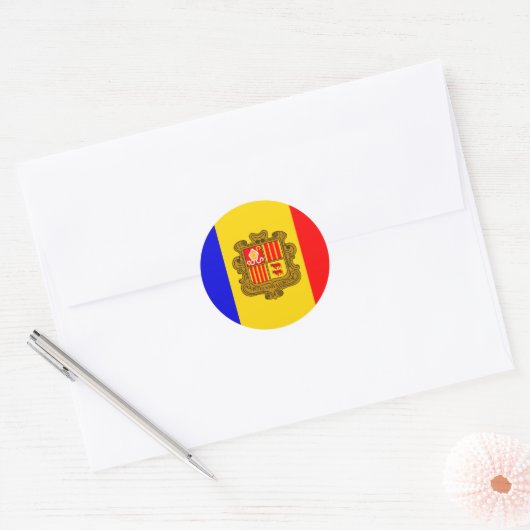 andorra-vlagstickers ronde sticker (Envelop)