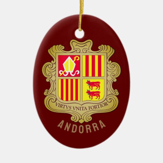 Andorra wapenschild keramisch ornament (Voorkant)