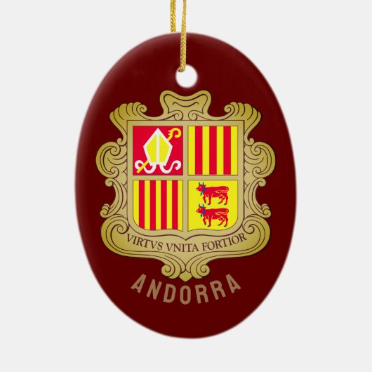 Andorra wapenschild keramisch ornament (Achterkant)