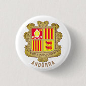 Andorra wapenschild ronde button 3,2 cm (Voorkant)