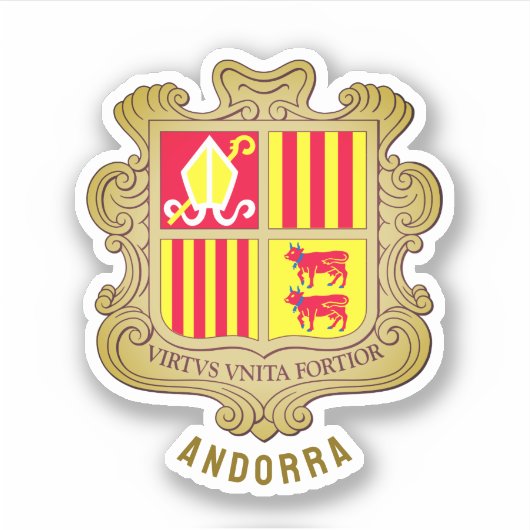 Andorra wapenschild sticker (Voorkant)