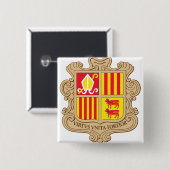 Andorra wapenstilstand vierkante button 5,1 cm (Voorkant /achterkant)