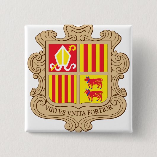 Andorra wapenstilstand vierkante button 5,1 cm (Voorkant)