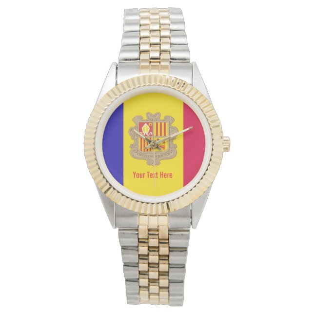 Andorraanse nationale vlag horloge (Voorkant)