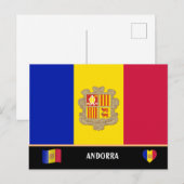 Andorraanse vlag & Andorra reis / Andorra Briefkaart (Voorkant / Achterkant)