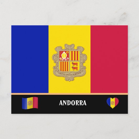Andorraanse vlag & Andorra reis / Andorra Briefkaart (Voorkant)