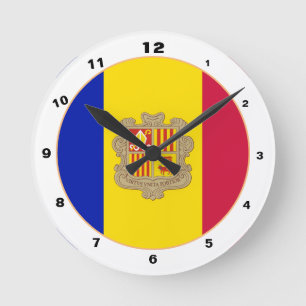 Andorraanse Vlag & Andorra trendy mode / ontwerp Ronde Klok