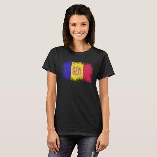 Andorran Flag Andorra  1 T-shirt (Voorkant volledig)