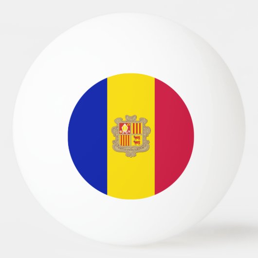 Andorrese vlag pingpongbal (Voorkant)