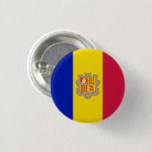 Andorrese vlag, vlag van Andorra Ronde Button 3,2 Cm (Voorkant /achterkant)