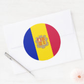 Andorrese vlag, vlag van Andorra Ronde Sticker (Envelop)