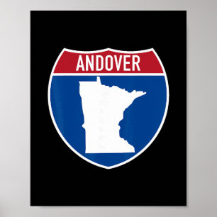Andover Minnesota Kaart Snelweg Interstate Bord So Poster
