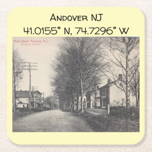 Andover NJ-kaartcoördinaten  stijl Kartonnen Onderzetters