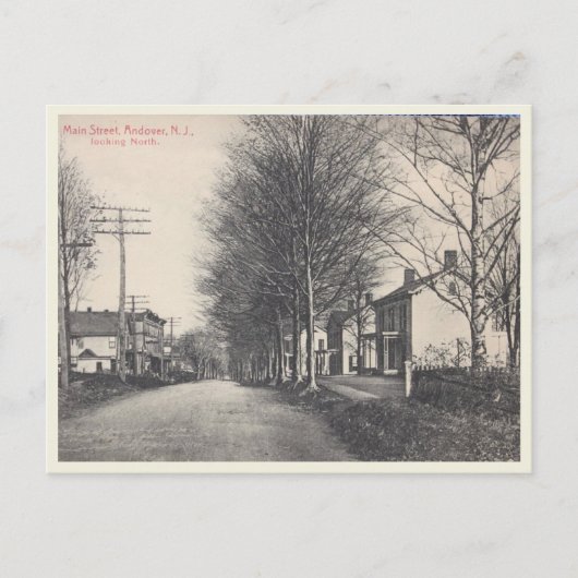 Andover NJ, Main Street,  stijl Briefkaart (Voorkant)