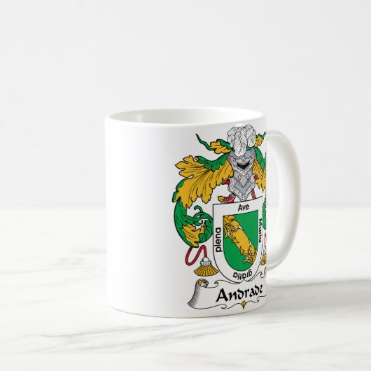 Andrade Family Crest Koffiemok (Voorkant rechts)