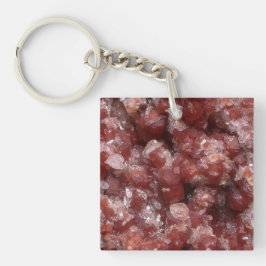 Andradietgranaat en Calcietcluster Sleutelhanger