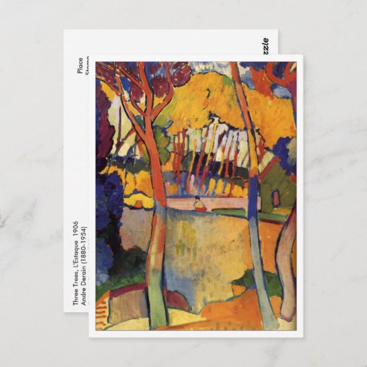 Andre Derain Three Trees Fine Art Briefkaart (Voorkant / Achterkant)