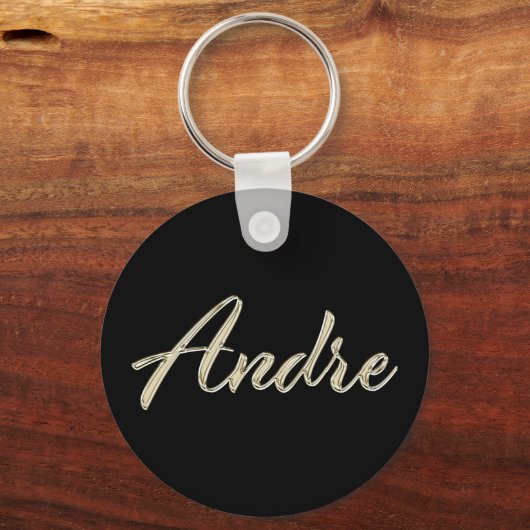 Andre Name whitegold Button Schlüsselanhänger Sleutelhanger (Voorkant)